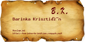 Barinka Krisztián névjegykártya